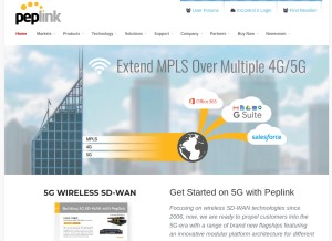 How peplink.com looks like on a tablet such as an iPad.