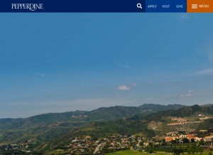 How pepperdine.edu looks like on a tablet such as an iPad.