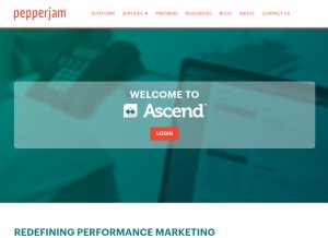 How pepperjamnetwork.com looks like on a tablet such as an iPad.