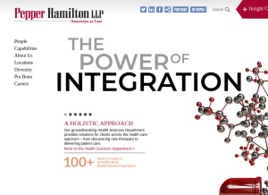 How pepperlaw.com looks like on a tablet such as an iPad.