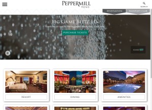 How peppermillreno.com looks like on a tablet such as an iPad.