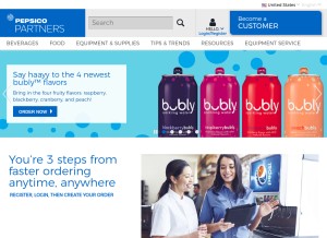 How pepsicopartners.com looks like on a tablet such as an iPad.