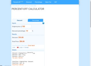 How percent-off.com looks like on a tablet such as an iPad.