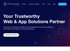 How perceptionsystem.com looks like on a tablet such as an iPad.