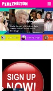 How perezhilton.com looks like on a mobile device such as an iPhone.