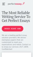 How perfectessay.com looks like on a mobile device such as an iPhone.