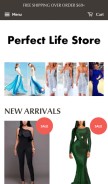 How perfectlifestore.com looks like on a mobile device such as an iPhone.