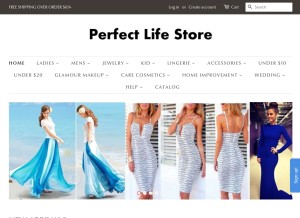 How perfectlifestore.com looks like on a tablet such as an iPad.