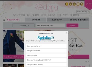 How perfectweddingguide.com looks like on a tablet such as an iPad.