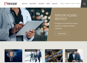 How perficient.com looks like on a tablet such as an iPad.