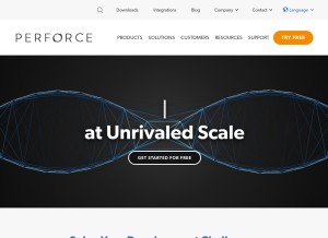 How perforce.com looks like on a tablet such as an iPad.