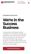 How performancefoodservice.com looks like on a mobile device such as an iPhone.