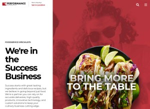 How performancefoodservice.com looks like on a tablet such as an iPad.