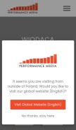 How performancemedia.pl looks like on a mobile device such as an iPhone.