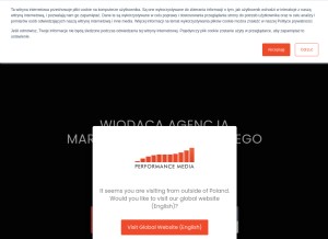 How performancemedia.pl looks like on a tablet such as an iPad.