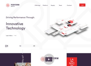 How performmedia.com looks like on a tablet such as an iPad.