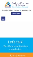 How performpracticesolutions.com looks like on a mobile device such as an iPhone.