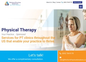 How performpracticesolutions.com looks like on a tablet such as an iPad.