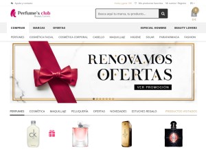 How perfumesclub.com looks like on a tablet such as an iPad.