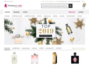 How perfumesclub.fr looks like on a tablet such as an iPad.