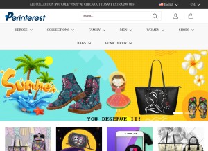 How perinterest.com looks like on a tablet such as an iPad.