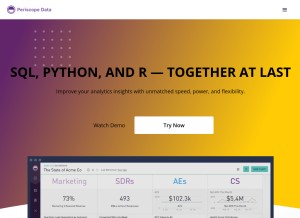 How periscopedata.com looks like on a tablet such as an iPad.