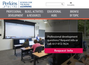 How perkinselearning.org looks like on a tablet such as an iPad.