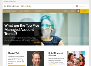 How pershing.com looks like on a tablet such as an iPad.