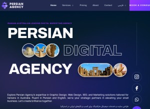 How persianagency.com.au looks like on a tablet such as an iPad.