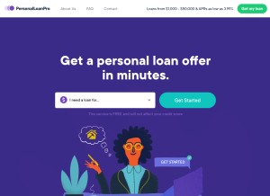 How personalloanpro.com looks like on a tablet such as an iPad.