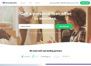 How personalloanprooffers.com looks like on a tablet such as an iPad.