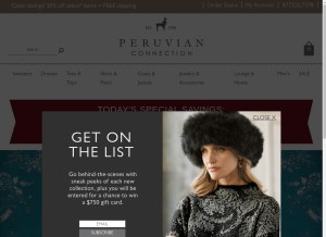 How peruvianconnection.com looks like on a tablet such as an iPad.
