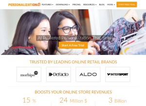 How perzonalization.com looks like on a tablet such as an iPad.