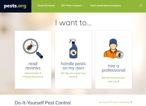 How pests.org looks like on a tablet such as an iPad.