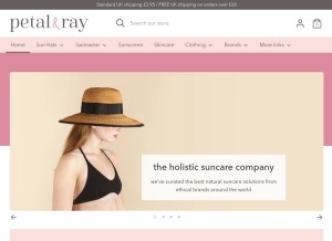 How petalandray.com looks like on a tablet such as an iPad.
