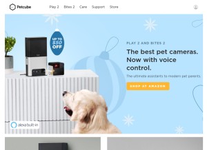 How petcube.com looks like on a tablet such as an iPad.