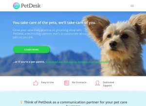 How petdesk.com looks like on a tablet such as an iPad.