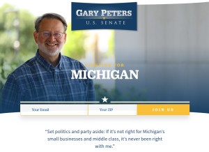 How petersformichigan.com looks like on a tablet such as an iPad.