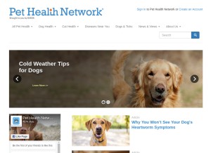 How pethealthnetwork.com looks like on a tablet such as an iPad.
