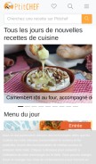 How petitchef.com looks like on a mobile device such as an iPhone.