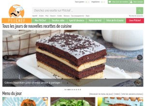 How petitchef.com looks like on a tablet such as an iPad.
