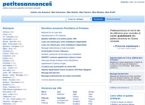 How petitesannonces.ch looks like on a tablet such as an iPad.