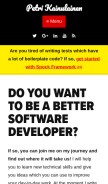 How petrikainulainen.net looks like on a mobile device such as an iPhone.