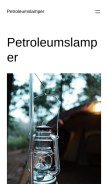 How petroleumslamper.dk looks like on a mobile device such as an iPhone.
