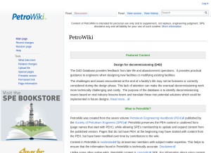 How petrowiki.org looks like on a tablet such as an iPad.