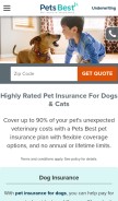 How petsbest.com looks like on a mobile device such as an iPhone.