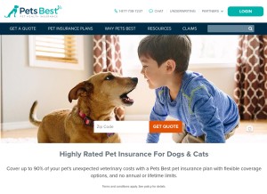 How petsbest.com looks like on a tablet such as an iPad.