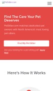 How petsitter.com looks like on a mobile device such as an iPhone.