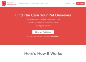 How petsitter.com looks like on a tablet such as an iPad.