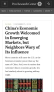How pewresearch.org looks like on a mobile device such as an iPhone.